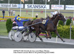 Giesolo de Lou och Jean Etienne Duboisvinner Hugo Åbergs Memorial på finfina1.11,0.	Foto: Daniel Larsson