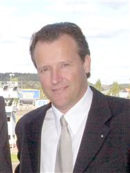Bruno Petersson är vd på Halmstadtravet som är värd för helgens V75-tävlingar med jackpot. Foto: Claes Kärrstrand