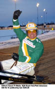 Så här glad blev Kjell Brandt när han vann V75 med Distant Thunder. På onsdag startar duon i V64 på Solvalla. Foto: Petri Johansson.