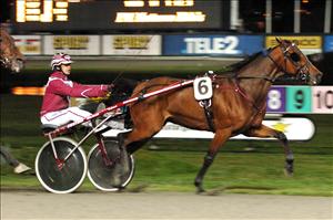 Nyby Exet imponerade stort för sin tränare Mikael Lindmark i V65-5. Foto: Petri Johansson