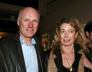 Stig H Johansson var på strålande humör och kom med hustrun Karin. Foto: Lars Jakobsson