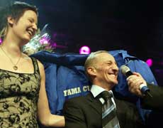 Fama Currits sk&ouml;tare, Ulriika Alanikkola & kusken Peter Ingves. Foto: ALN