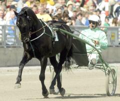 Mack Lobell tillsammans med Tomas Nilsson när de 2006 invigde Elitloppet. Foto; ALN