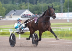 Det stora hemmahoppet Propulsion startar från spår fyra i det andra försöket. Foto av Lars Jakobsson, TR Bild